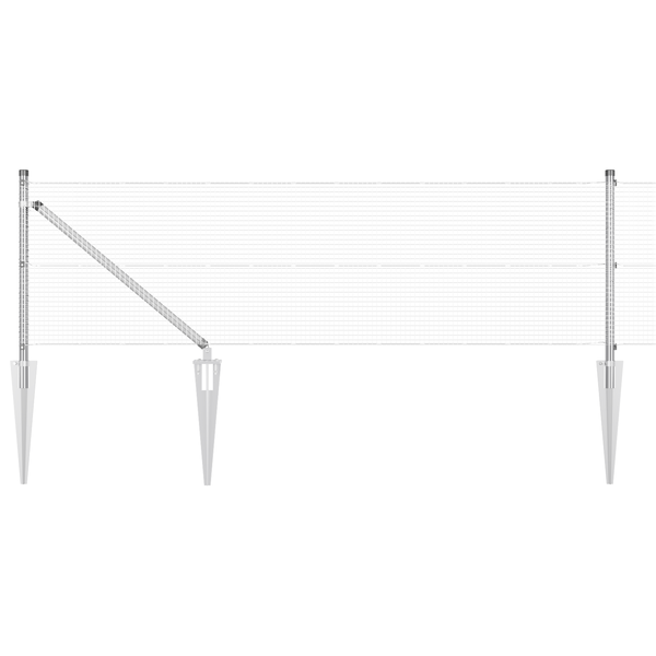 Gard Sudat cu 13 Țepe 0.8x25 m Oțel Galvanizat