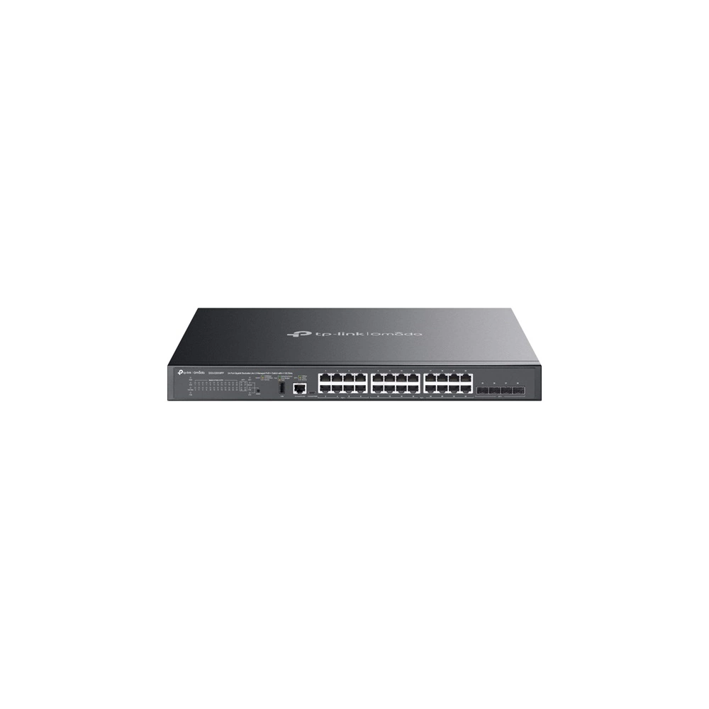TP-Link SG5428XMPP hálózati kapcsoló Vezérelt L3 Gigabit Ethernet (10/100/1000) Ethernet-áramellátás (PoE) támogatása Fekete (SG5428XMPP)