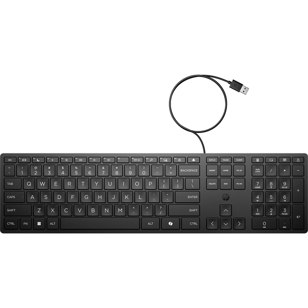 HP 320K Wired Keyboard tastiera Ufficio USB Nero