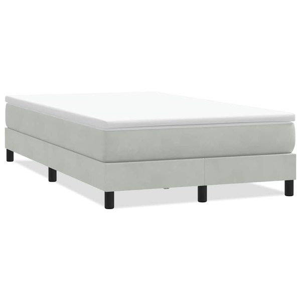 Pat cu arcuri fără saltea gri deschis 120x210 cm catifea