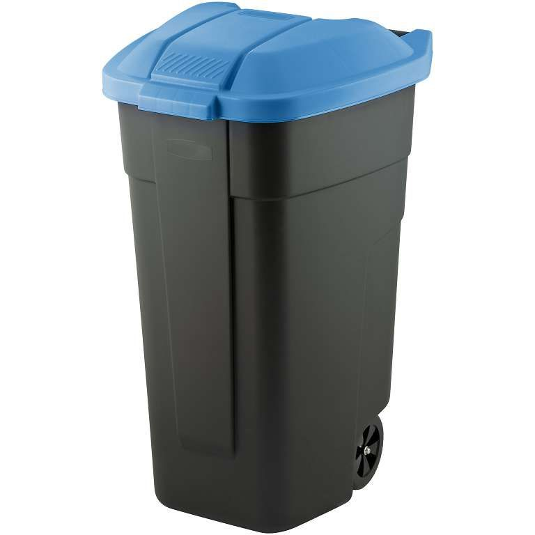 Keter 110 literes műanyag Kültéri műanyag szemetes - Fekete/Kék (2912900857)