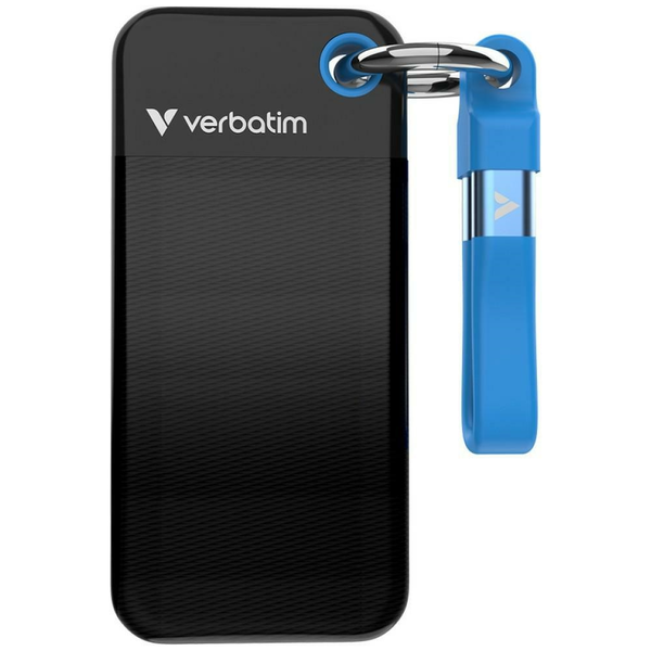 Verbatim 32433 külső SSD meghajtó 128 GB USB C-típus 3.2 Gen 2 (3.1 Gen 2) Fekete, Kék
