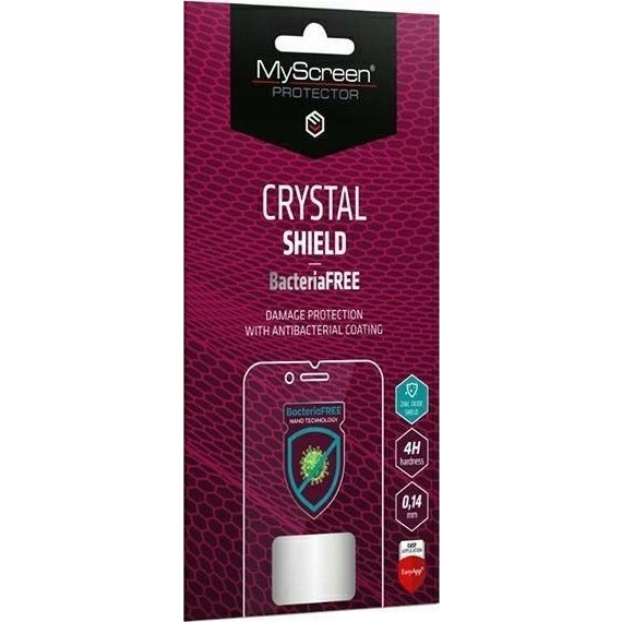 MyScreen CRYSTAL BacteriaFREE képernyővédő fólia (antibakteriális, 4H, NEM íves) ÁTLÁTSZÓ ZTE Blade A34 4G (M9948CCBF)