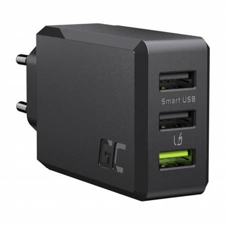 Green Cell 3xUSB-A 30W hálózati töltő fekete (CHARGC03) (CHARGC03)
