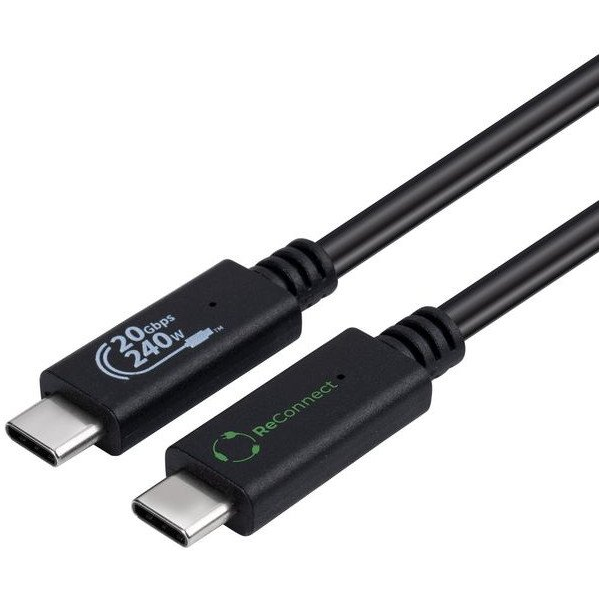 Microconnect ECO-USB3.2CC2 cavo USB USB 3.2 Gen 2x2 2 m USB C Nero