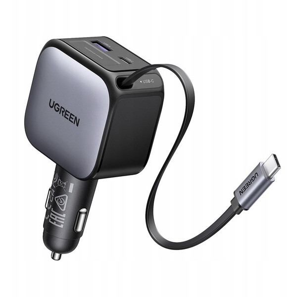 Nabíječka pro chytré telefony UGREEN Automobilová EC602USB-C + USB60W šedá