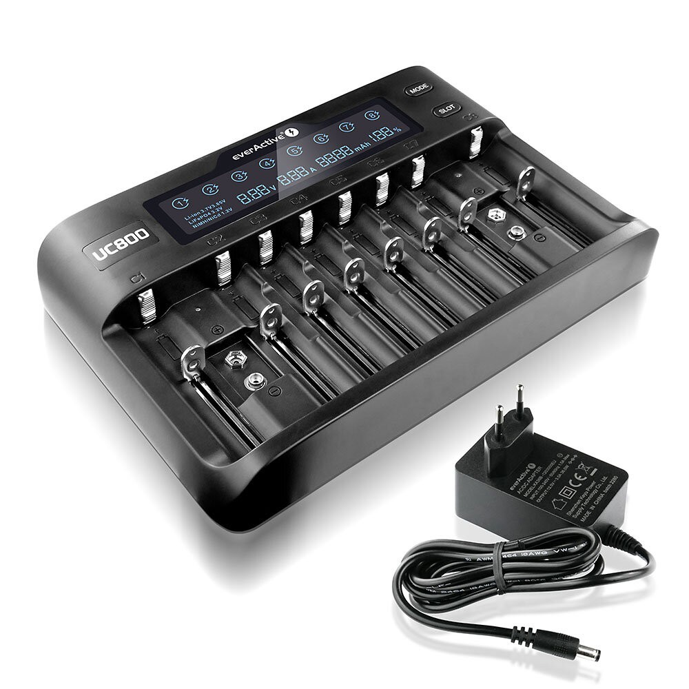 EverActive 8x AA/AAA NiMH Akkumulátor töltő (UC-800)