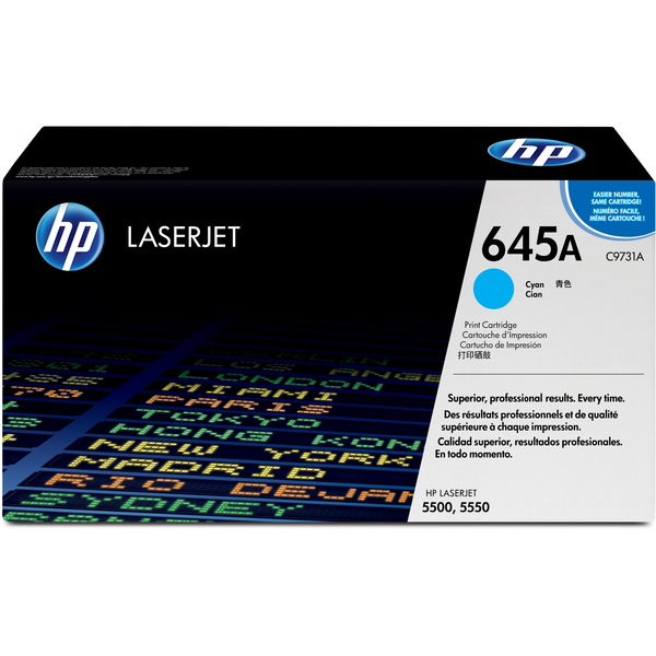 HP 645A Cyan Original LaserJet Toner Cartridge tonerpatron 1 stk Blå