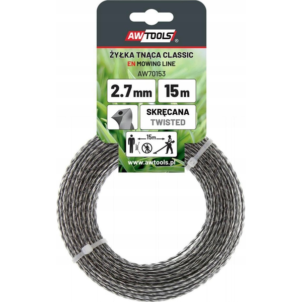  AWTools AWTOOLS ŻYŁKA TNĄCA CLASSIC 3,0x15m/SKRĘCANA