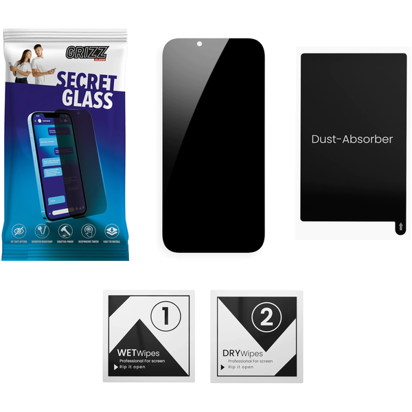 Matowe szkło prywatyzujące GrizzGlass SecretGlass do Apple iPhone 17