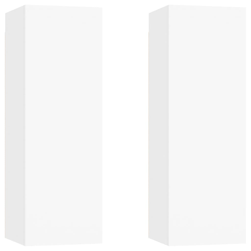 2 db fehér forgácslap TV-szekrény 30,5 x 30 x 90 cm (803345)