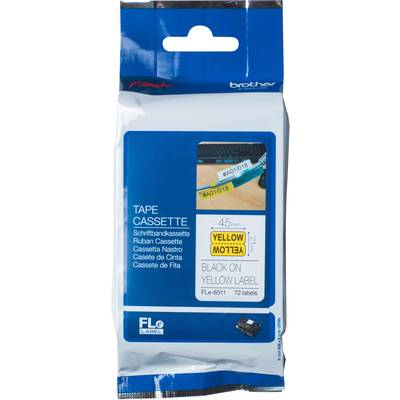 Feliratozó szalag, laminált kábel etikettek Brother FLe-6511 Szalagszín: Sárga Szövegszín: Fekete (FLE6511)
