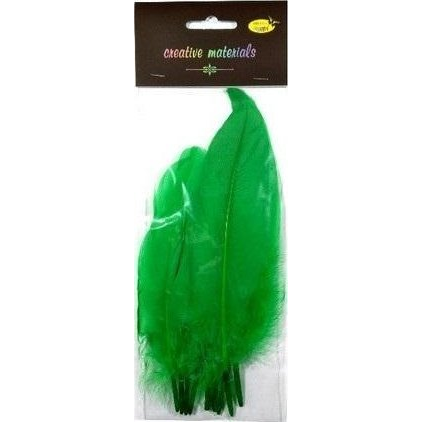 Piórka twarde zielone 10szt