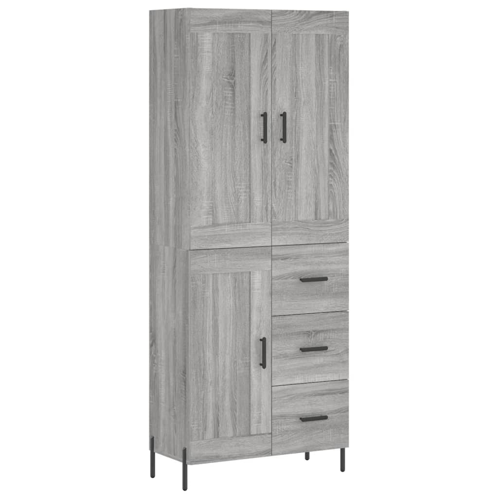 szürke sonoma szerelt fa magasszekrény 69,5 x 34 x 180 cm (3200015)