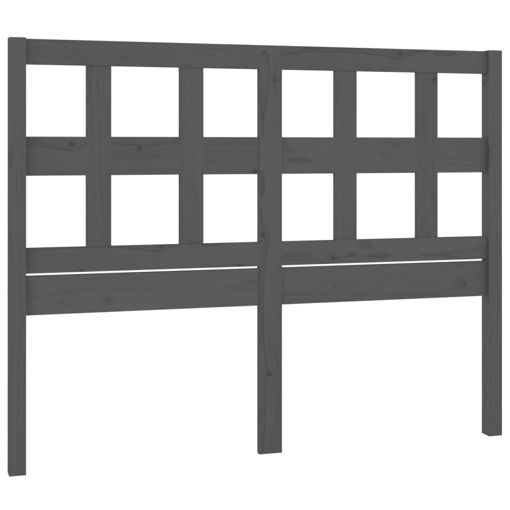 szürke tömör fenyőfa ágyfejtámla 155,5x4x100 cm (818927)