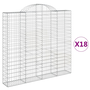 18 db íves horganyzott vas gabion kosár 200x30x180/200 cm