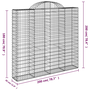 18 db íves horganyzott vas gabion kosár 200x30x180/200 cm