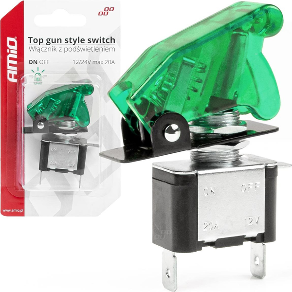 AMiO Włącznik przełącznik podświetlany top gun amio-03093