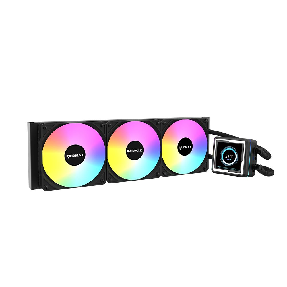 RAIDMAX LM360 360mm ARGB+LCD fekete vízhűtéses processzor hűtő (LM360BK ARGB)