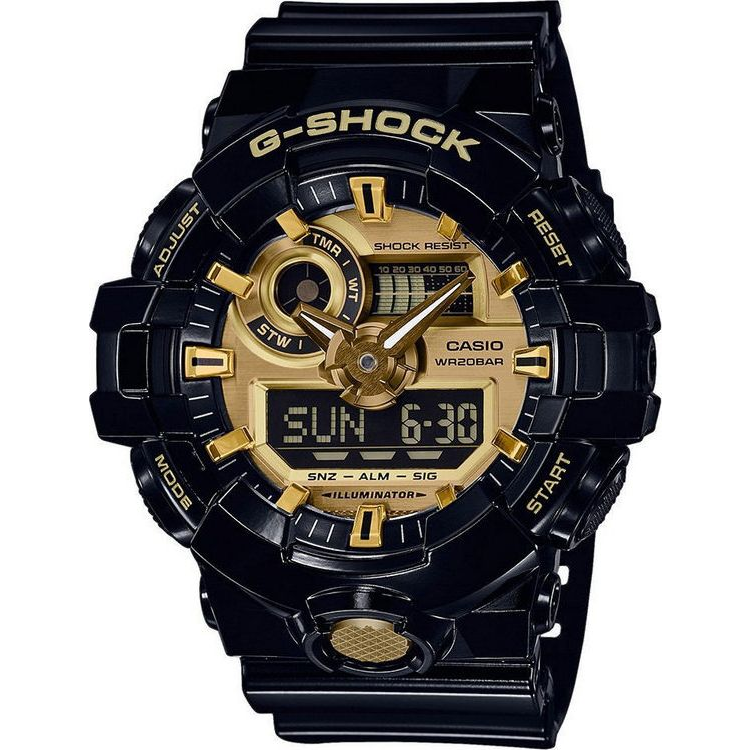 Casio Kvarc Karóra GA-710GB-1AER (H x Sz x Ma) 57.5 x 53.4 x 18.4 mm Fekete Ház anyaga=Műgyanta Anyag (karpánt)=Műgyanta (GA-710GB-1AER)