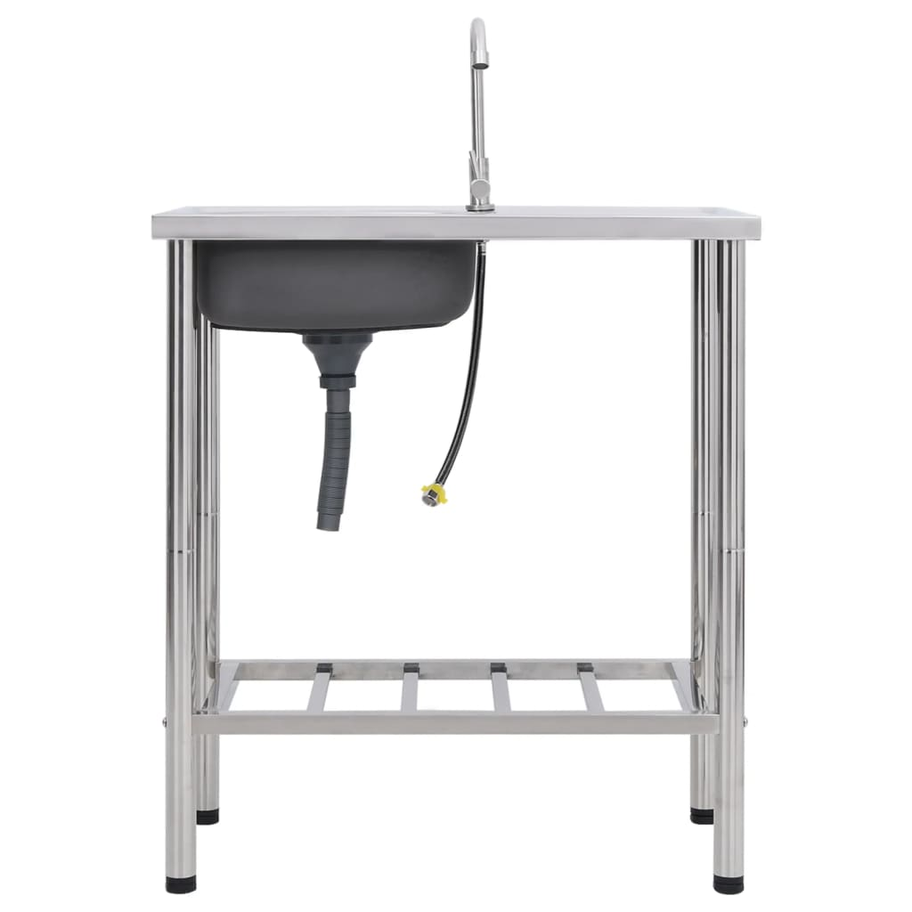 egymedencés rozsdamentes acél kempingmosogató (151213)