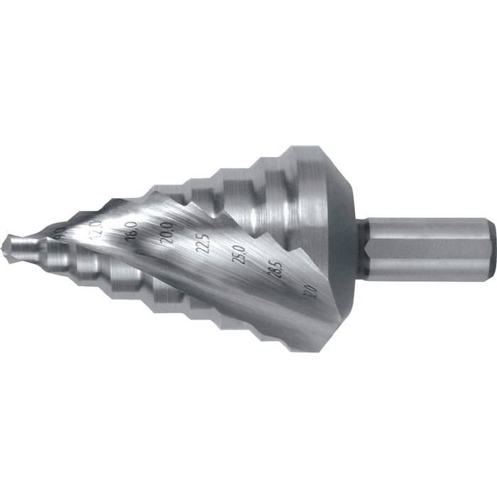 RUKO 101096 HSS fokozatfúró 6 - 32 mm, teljes hossz 76 mm, 3 oldalú szár (101096)