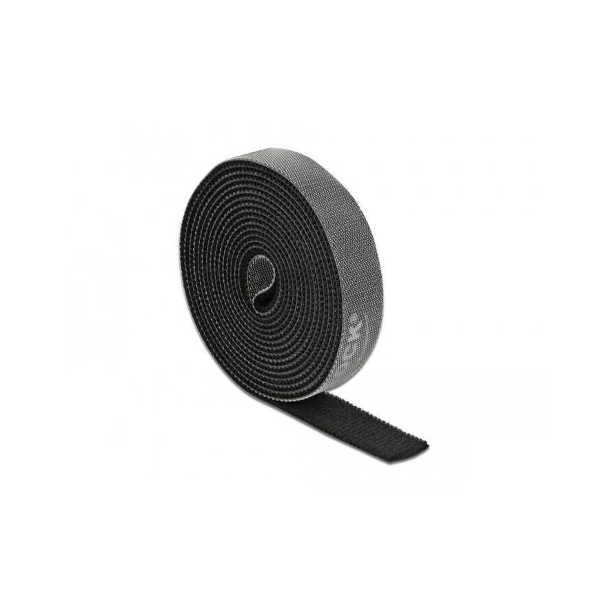 Delock 18383 Velcro Tépőzáras kábel kötegelő 2m - Fekete (18383)