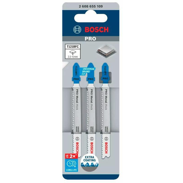 Bosch Accessories 2608655109 PRO Fém vastag T121BFC szúrófűrészlap, 92 mm, 3 részes. 3 db