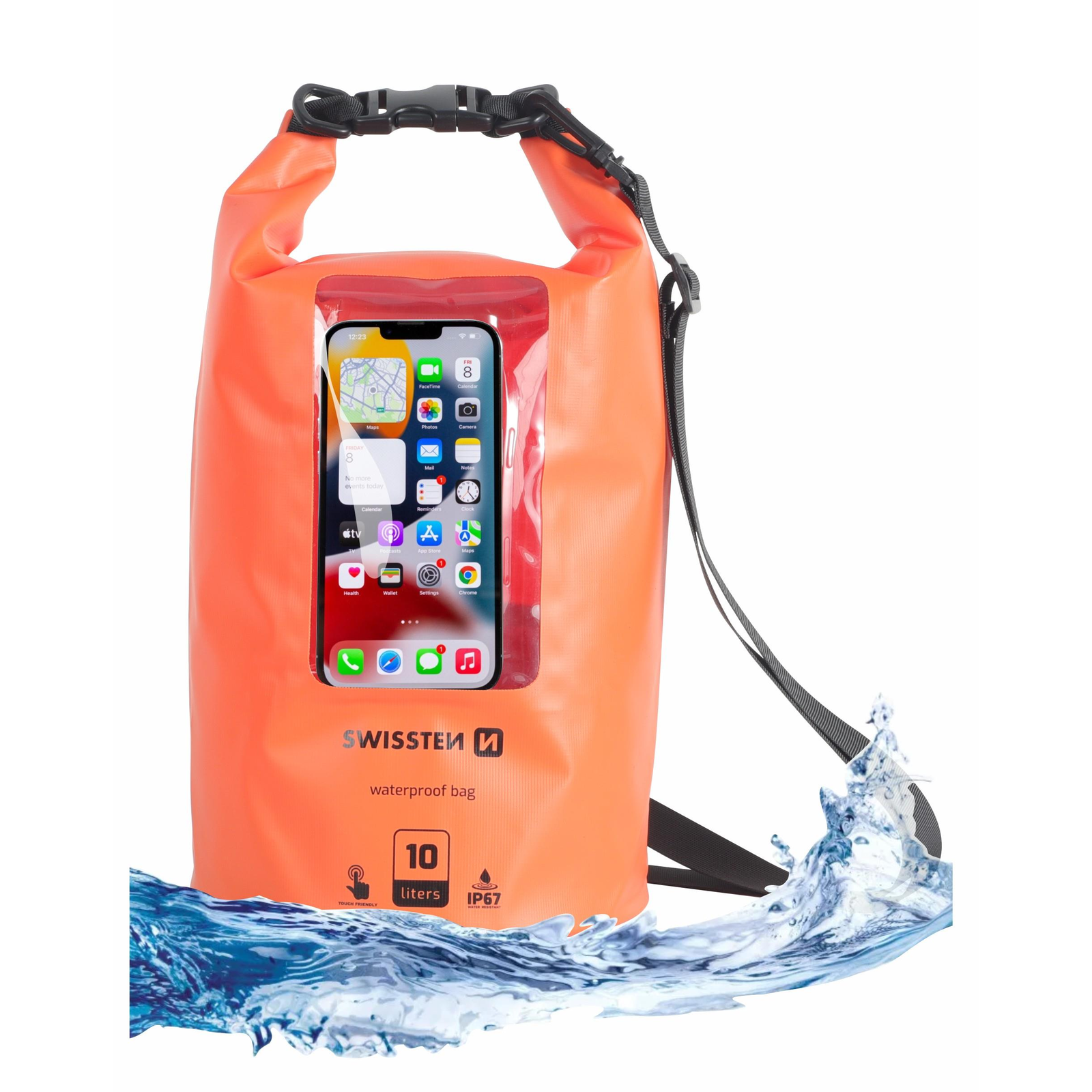 Swissten Waterproof narancsszínű vízhatlan tok (10L) (32900820)