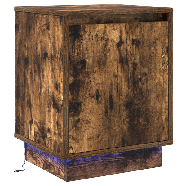noptieră cu iluminare LED Stejar Afumat 39x34,5x50 cm