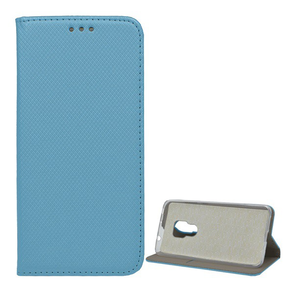Tok álló, bőr hatású (FLIP, oldalra nyíló, asztali tartó funkció, rombusz minta) VILÁGOSKÉK [Huawei Mate 20] (5996457821983)