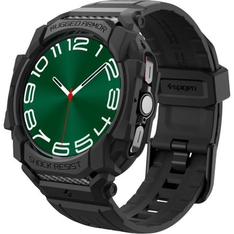 SPIGEN Rugged Armor Pro Samsung Galaxy Watch Ultra (47mm) szilikon védőkeret ütésálló szíjjal fekete
