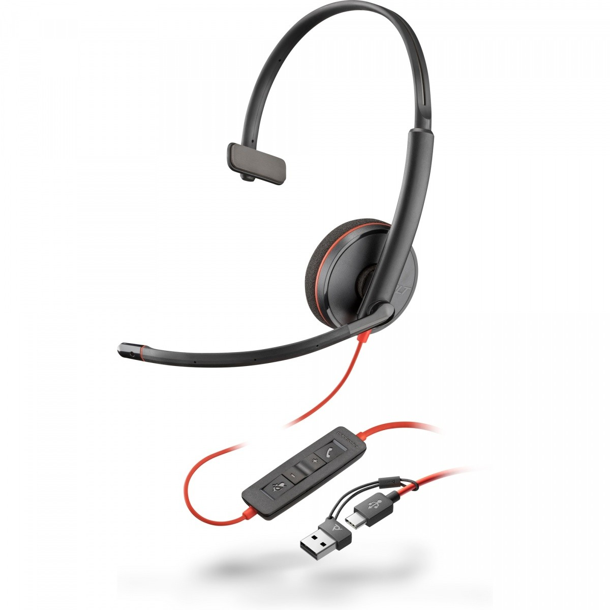 Слушалки HP Poly Blackwire 3210 Call Center Mono — 8X2J8A6, черни