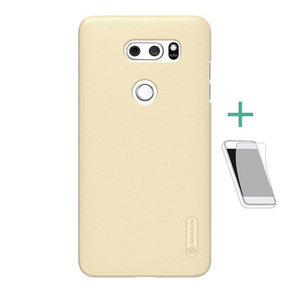 NILLKIN SUPER FROSTED műanyag telefonvédő (gumírozott, érdes felület + képernyővédő fólia) ARANY [LG V30 (H930)] (5996457748945)