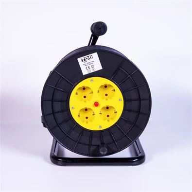 TOO 30 méter kábel kábeldobon 4 aljzattal fekete (CRB-4300) (CRB-4300)