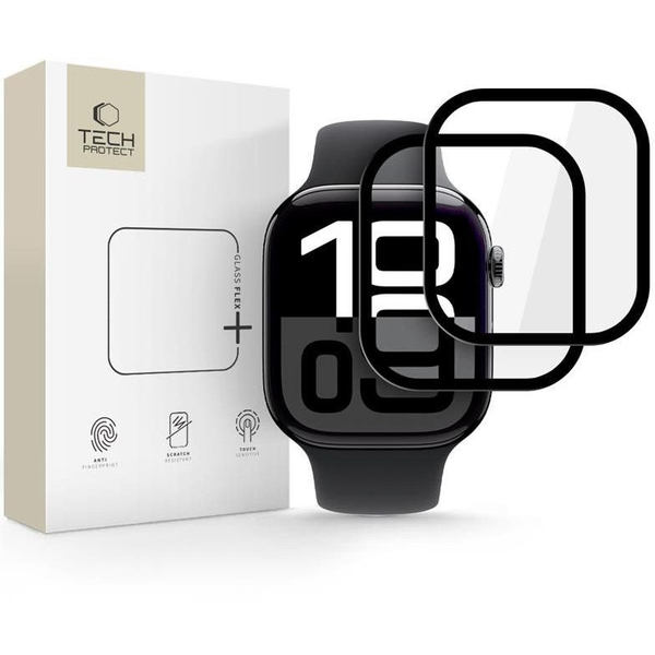 Tech-Protect Glass Flex+ hibrid üvegfólia Apple Watch 10 (46mm) fekete 2db (TP318902)