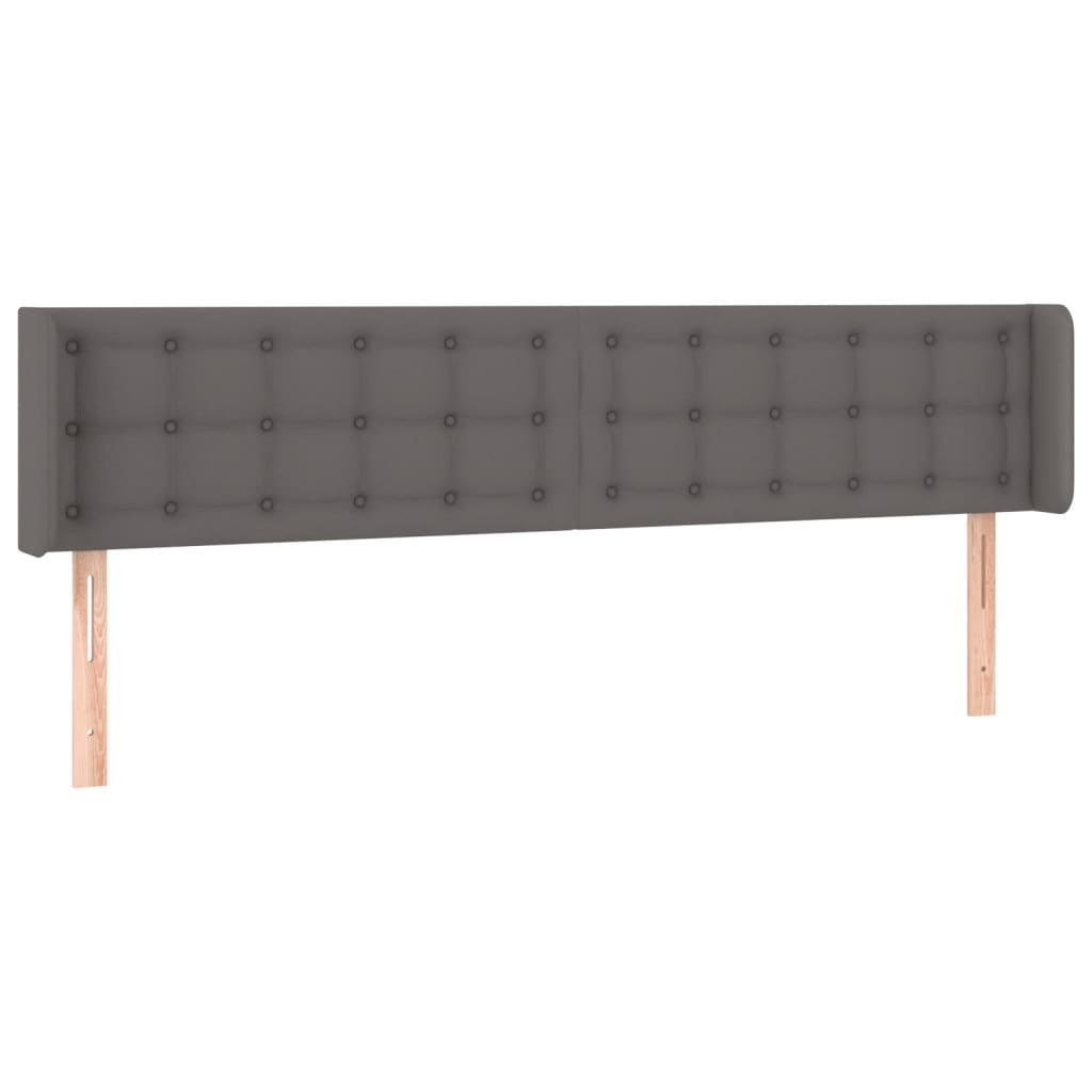 szürke bársony szárnyas fejtámla 203x16x78/88 cm (3118880)