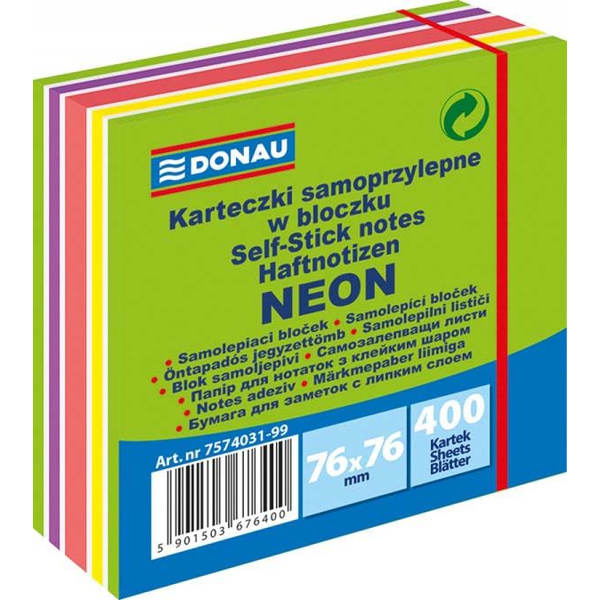  Donau Karteczki Samoprzylepne. 76 x 76mm, (7574031PL-99)