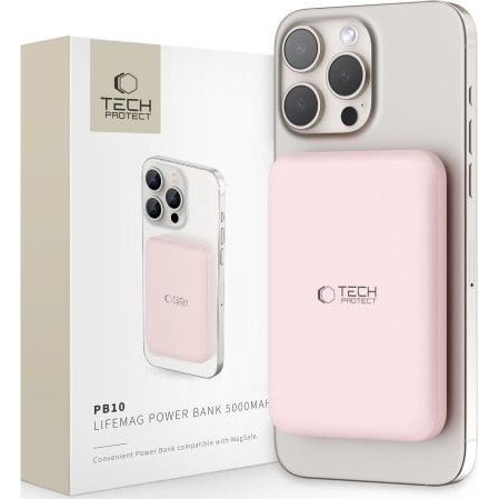 TECH-PROTECT PB10 LIFEMAG MAGSAFE POWER BANK 5000MAH RUŽOVÁ