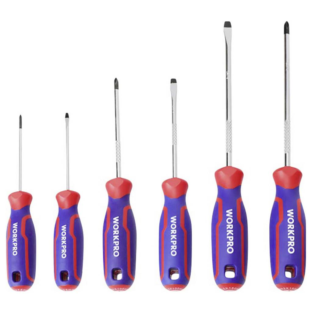 WorkPro 6 tlg Univerzális Csavarhúzó készlet PH0, PH1, PH2 (WP200504) (WP200504)