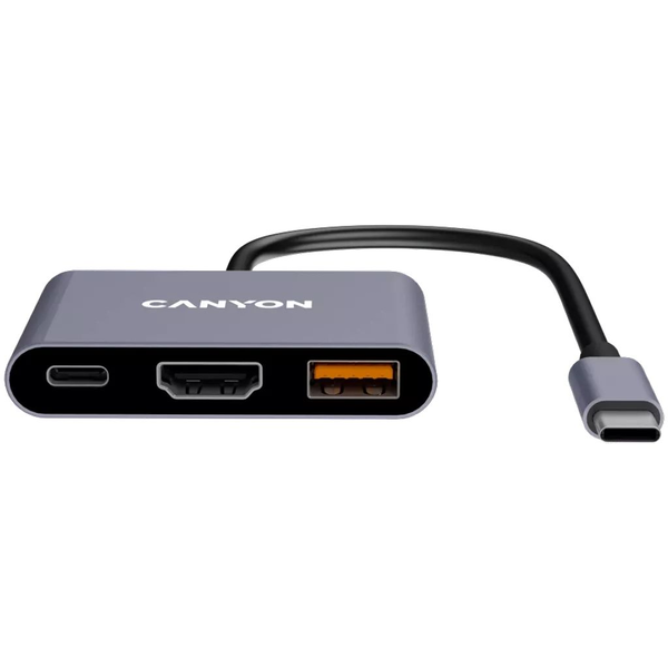 Canyon USB-3-in1  HUB USB-C > HDMI/1xUSB-A/PD 100W retail