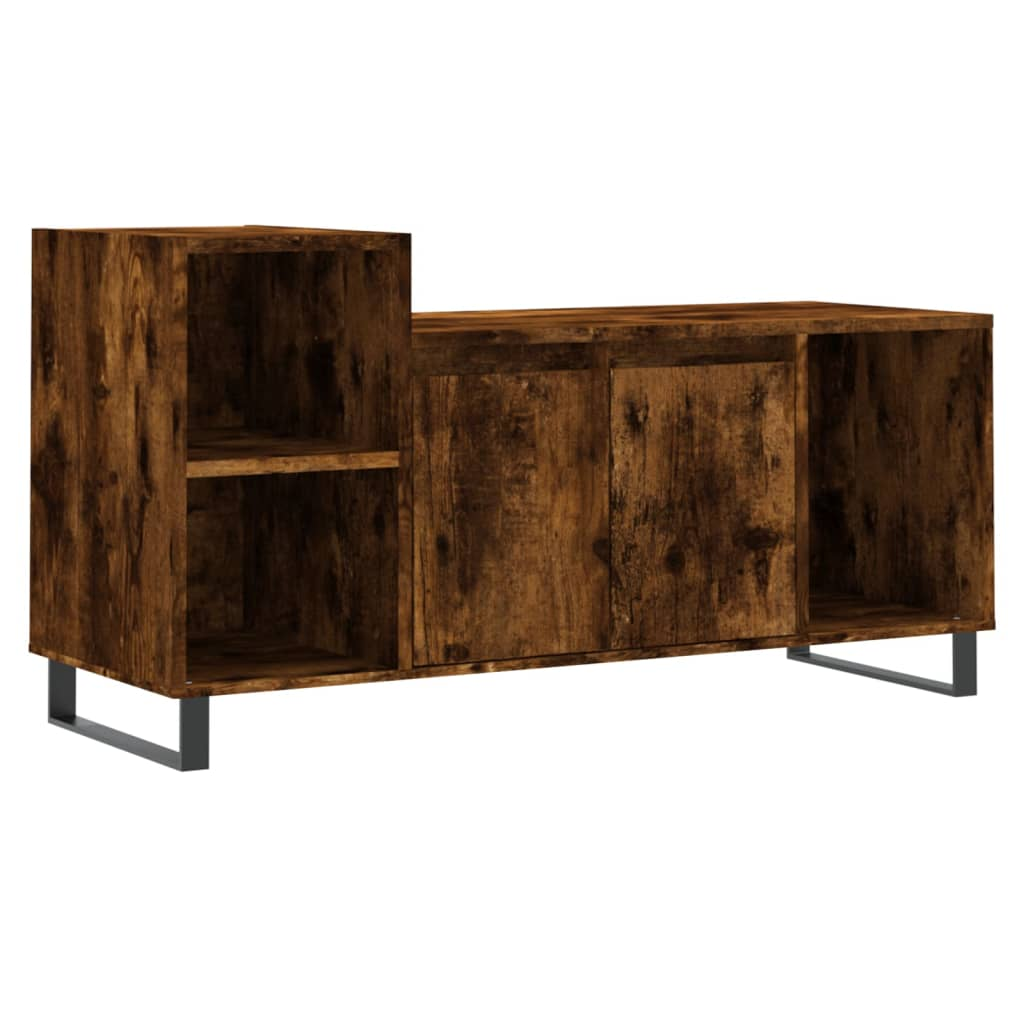 füstös tölgyszínű szerelt fa TV-szekrény 100x35x55 cm (831329)