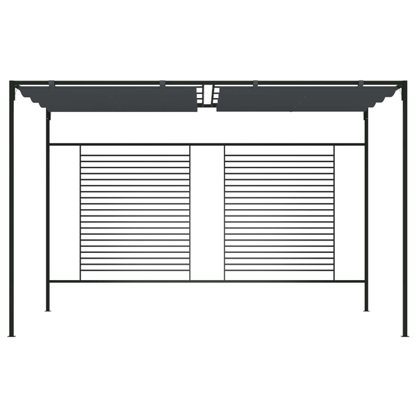 Pavilion cu acoperiș retractabil, antracit, 4x3x2,3 m, 180 g/m²