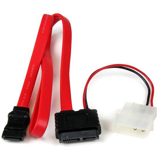 StarTech SATA - SATA Slimline + Molex, 0.5m, Czerwony (SLSATAF20)