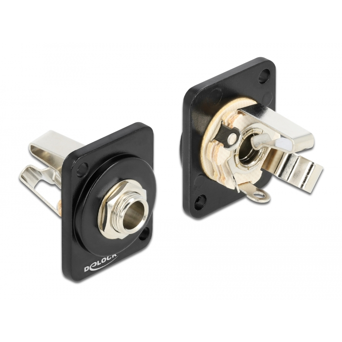 Delock D-típusú Modul 6,35 mm 3 tűs sztereó jack hüvely forrasztott konnektorhoz (86790) (86790)