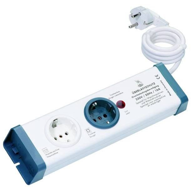 interBär 8110-001.01 Hálózati elosztó 2 részes Fehér, Kék Védőérintkezős 1,5m (8110-001.01)