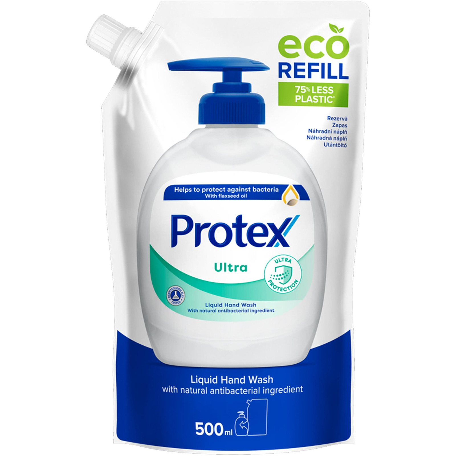 PROTEX Ultra Folyékony szappan természetes antibakteriális védelemmel - utántöltő 500 ml (8718951496880)