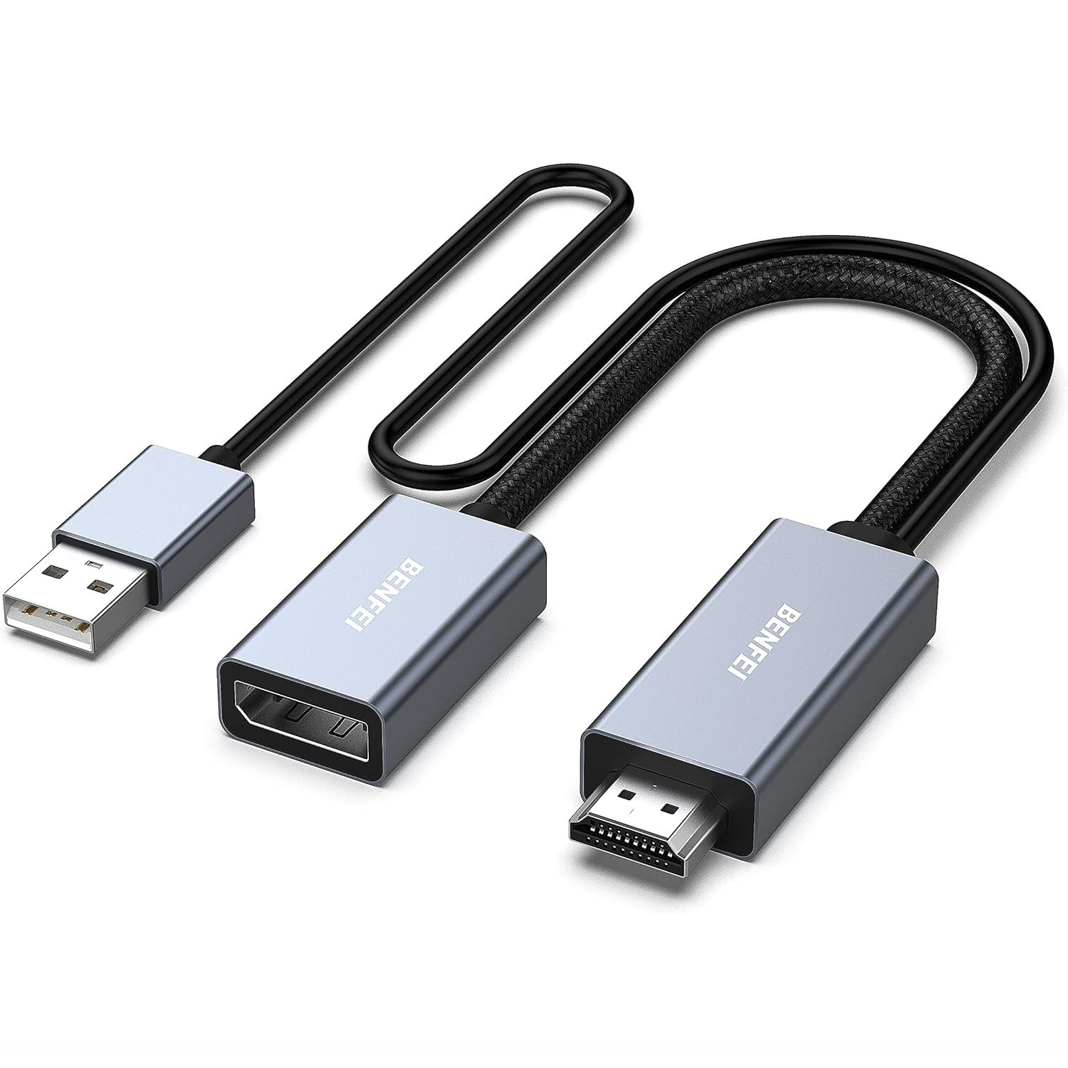 BENFEI HDMI na DisplayPort adaptér (sivý)
