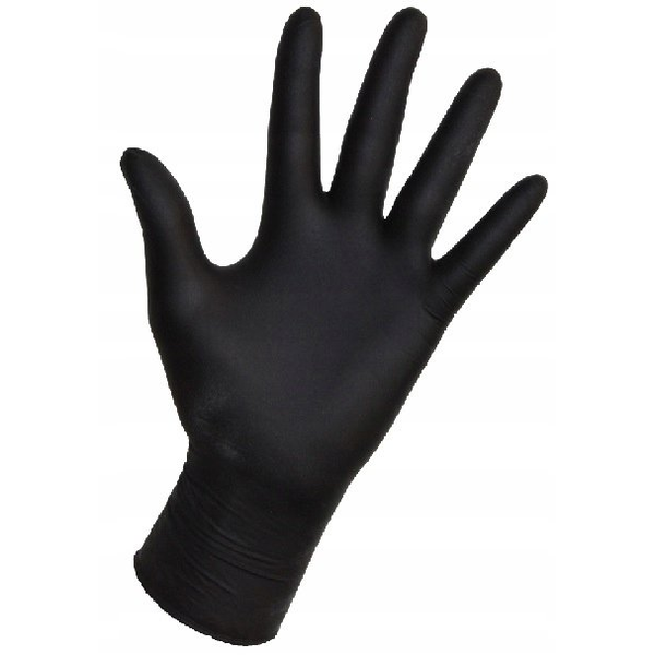 Examination glove, ABENA Classic Protect, L, black, nitrile, powder-free - (200 pcs.)