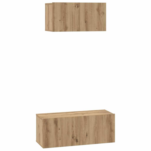 Set dulap TV cu raft Pe perete Altele 2 pcs stejar artizanal 80 x 30 x 30 cm